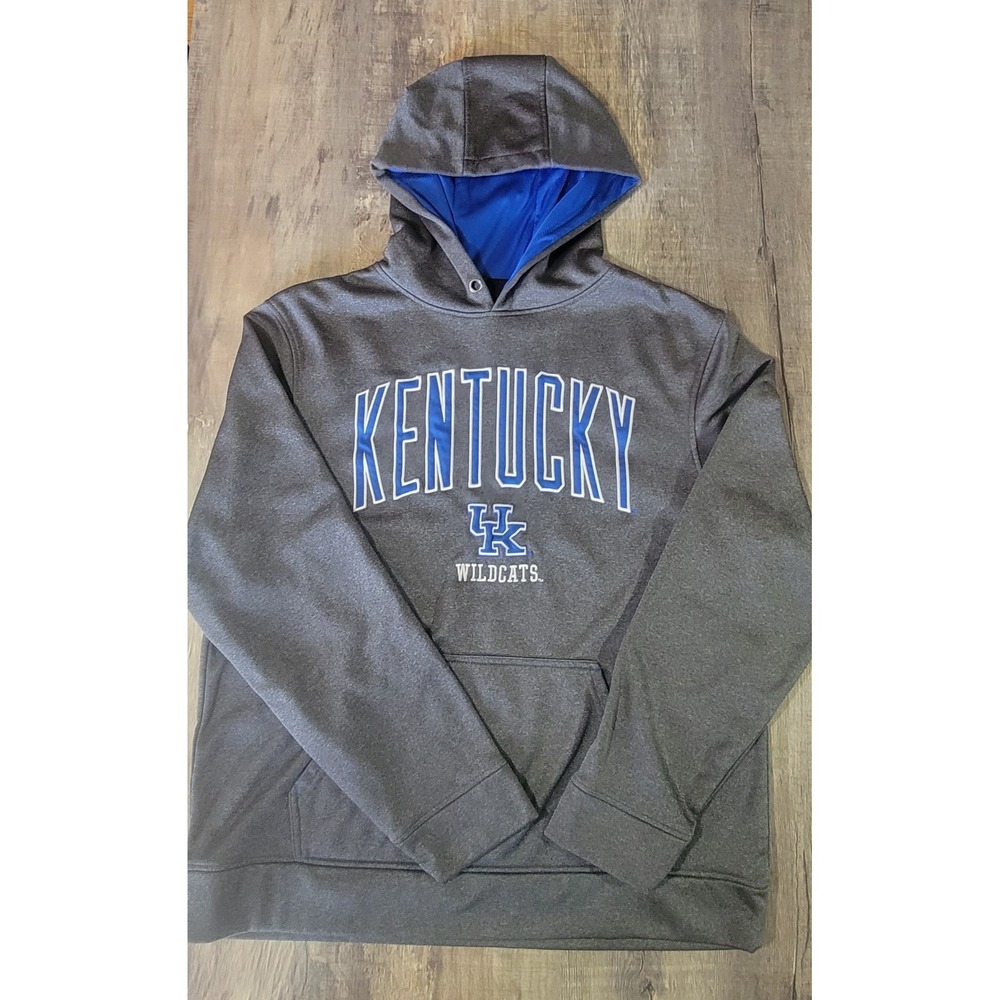 Kentucky Wildcats UK Mens Large L Gray‎ Embroidered Hoodie Top Of The World EUC